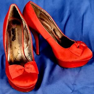 Red Platform Stiletto Heels Size 9